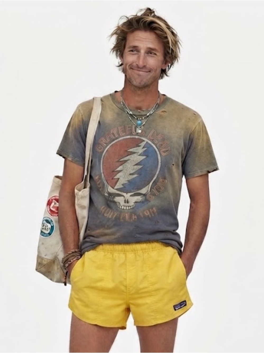 Vintage Patagonia Yellow Baggies Swim Trunks Shorts Retro Surf Men's